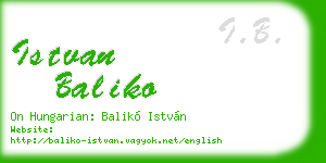 istvan baliko business card
